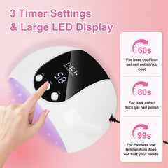 LKE 54W UV LED nail lamp interior with 18 beads for even light coverage