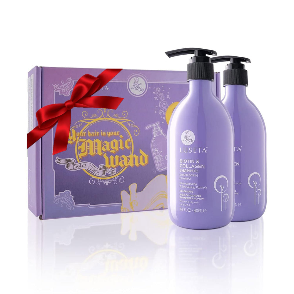 L LUSETA biotin-collagen shampoo bottle for volumizing care