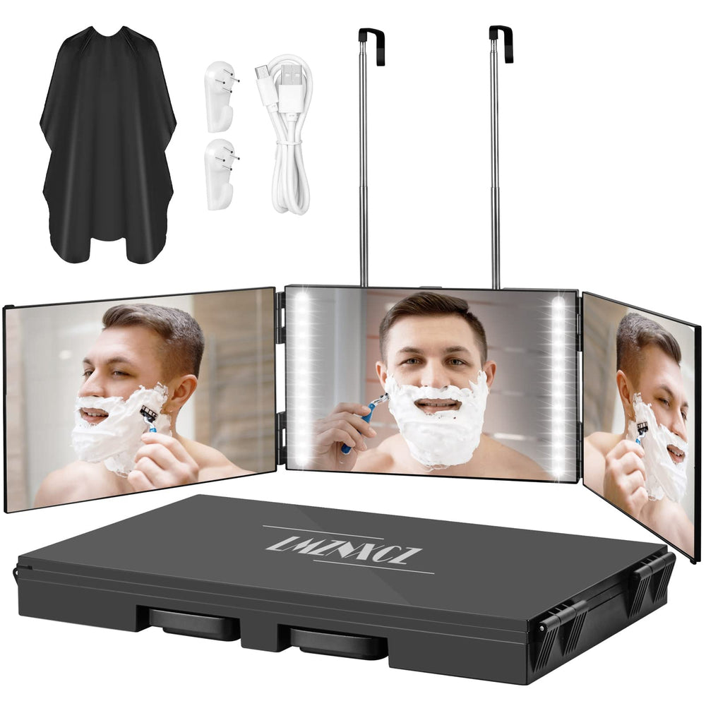 LMZNXCZ 3-way mirror front view offers clear reflection for at-home grooming.