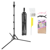 LNASI mannequin head stand-foldable offers portable wig setup for on-the-go styling sessions.