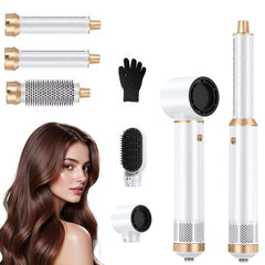 LNSTN Blow Dryer Brush assembly showing 5-in-1 styling versatility for at-home looks