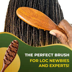 Locsanity locs brush ergonomic grip in use during routine dreadlocks maintenance