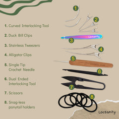 Locsanity microlock tool used for tiny locs detailing precision.
