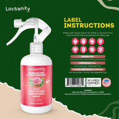 Locsanity rose-water spray-application provides all-day scalp refresh and gentle hydration