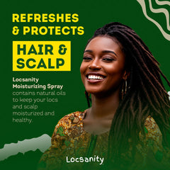 Locsanity rosewater peppermint ingredients closeup highlights plant-based antioxidants for scalp care