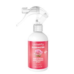Locsanity rosewater spray face mist 8oz bottle for daily hydration and glow.