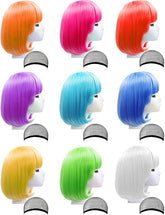 LOHO WONDERZ orange short bob wig for cosplay and party looks