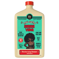 Lola From Rio Meu Cacho Minha Vida shampoo bottle delivering hydrating cleanse for curls.