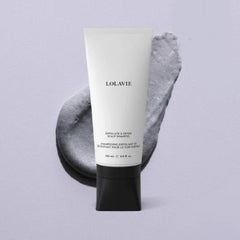 LolaVie Exfoliate & Detox texture close-up shows a creamy scrub for gentle exfoliation.