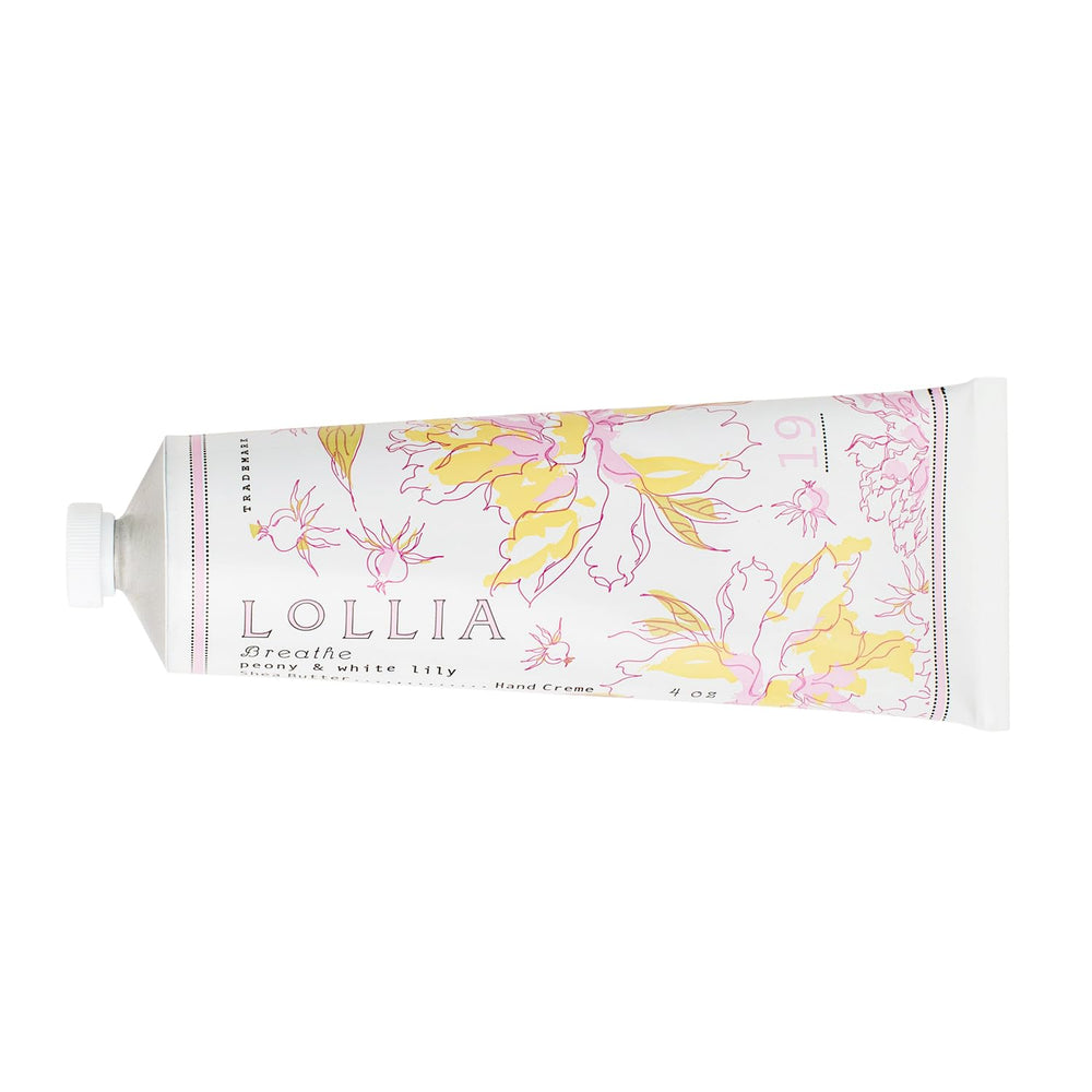 LOLLIA Breath Handcreme peony-white-lily packaging showcases a luxurious gift-ready keepsake box.