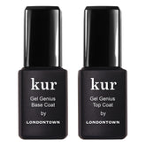 LONDONTOWN Kur Gel Genius Set base coat close-up for durable nail foundation and smooth color grip.