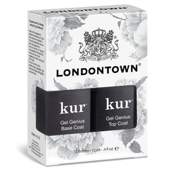 LONDONTOWN Kur Gel Genius Set top coat detail showcasing high-shine, salon-quality finish.