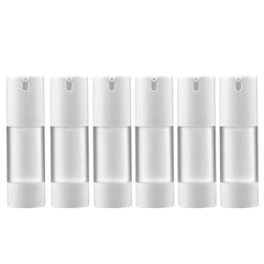 Longway 1oz airless bottle with closed cap for secure travel-ready storage.