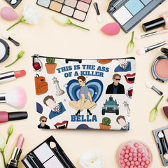 LONGXIN Twilight Merch makeup bag with zipped closure—secure pouch for daily essentials.