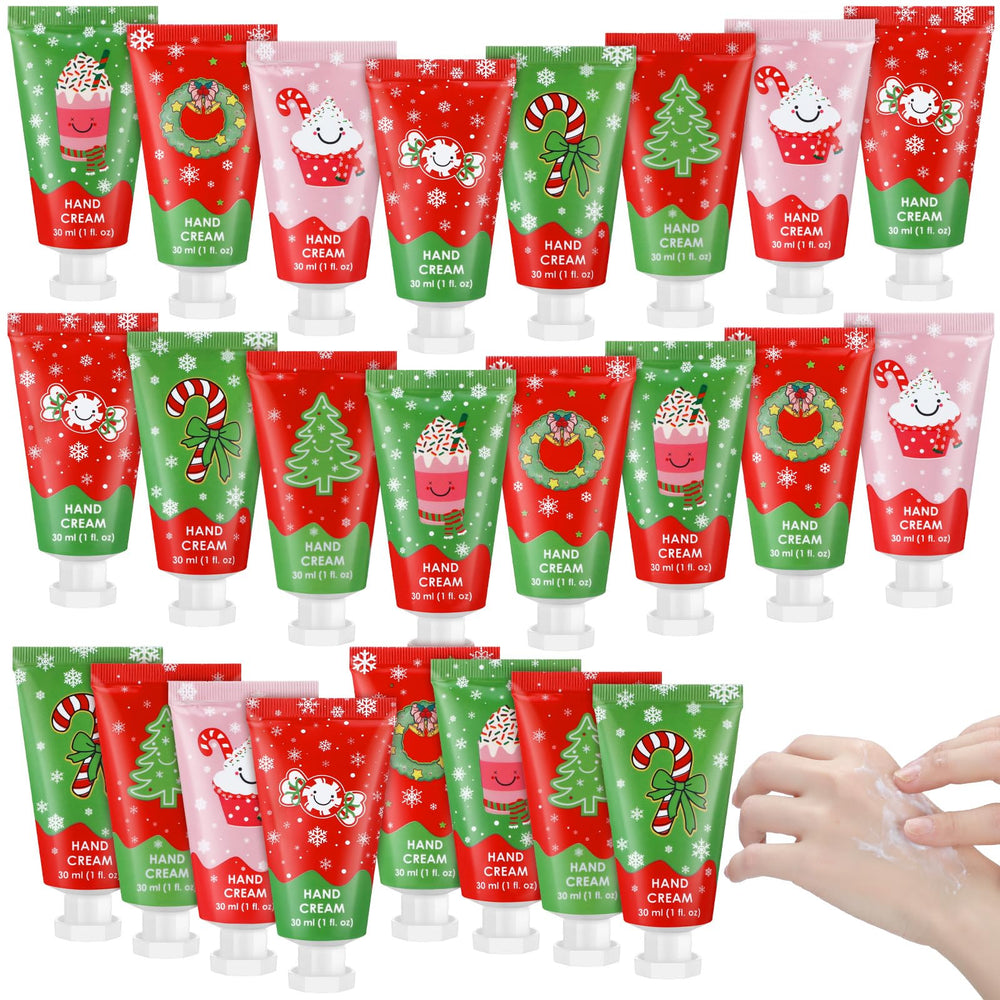 Loopeer Christmas hand cream set—24 mini tubes ready for gifting.