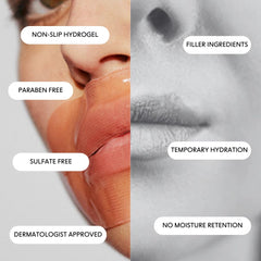LOOPS lip mask close-up on lips highlighting soothing hydration