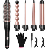 Lopeie 5-in-1 curling wand set display enables versatile styling options.