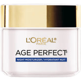 L'Oreal Paris Age Perfect Night Moisturizer bottle front showing hydration.