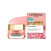 L'Oréal Paris Age Perfect Rosy Tone jar closeup showing fragrance-free formula for mature skin hydration.