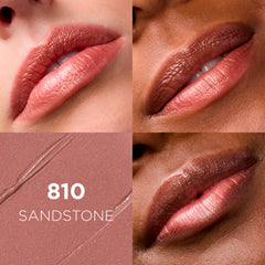 L'Oreal Paris Colour Riche Sandstone bullet closeup highlights creamy texture and conditioning oils