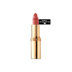 L'Oreal Paris Colour Riche Tropical Coral lip swatch with hydrating satin finish.