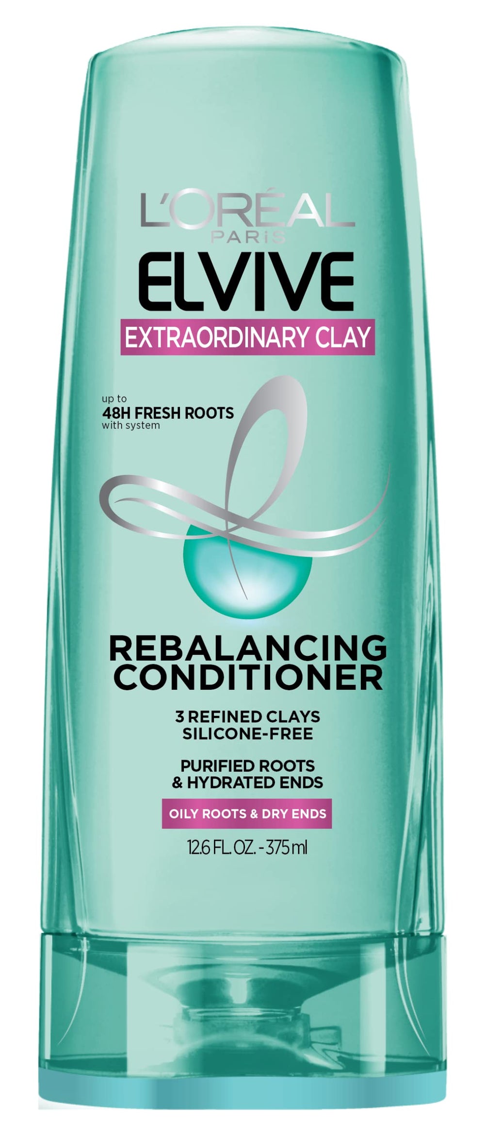 L'Oreal Paris Elvive Extraordinary Clay conditioner bottle front purified oily roots