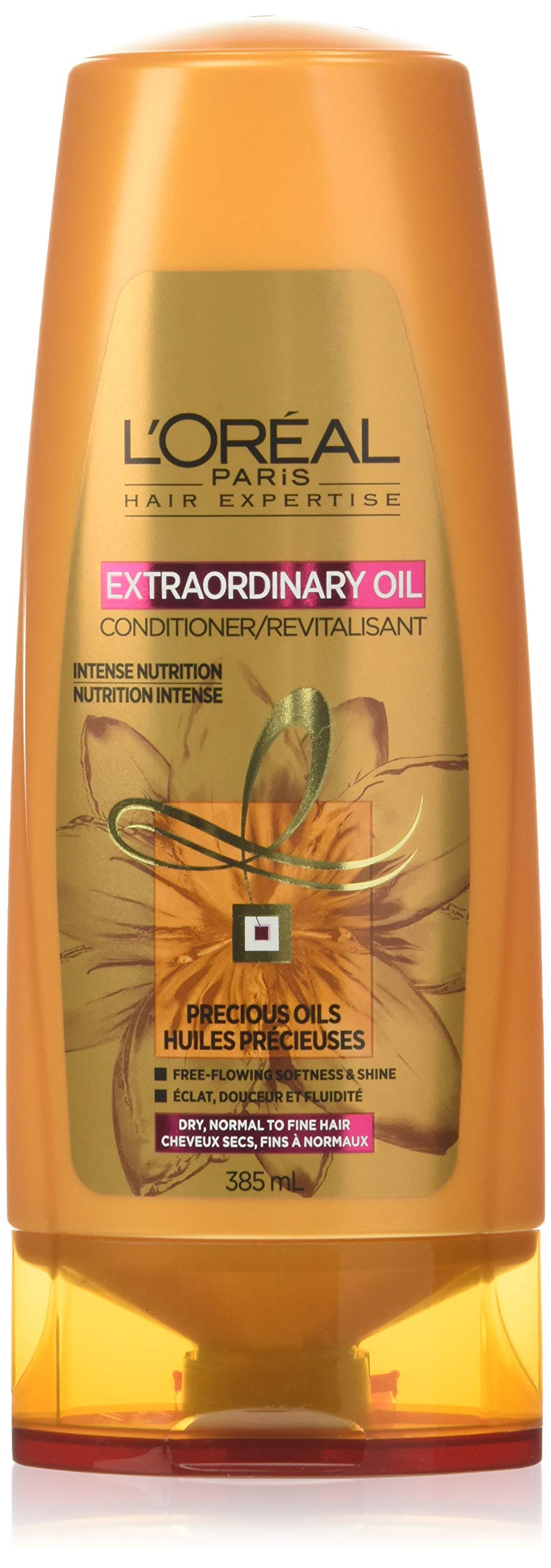 L'Oreal Paris Elvive Extraordinary Oil Conditioner bottle showcases deep hydration for dry hair.