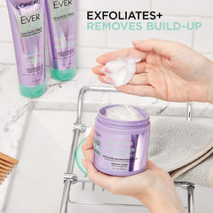 L'Oreal Paris EverPure scalp massage application demonstrates exfoliation step