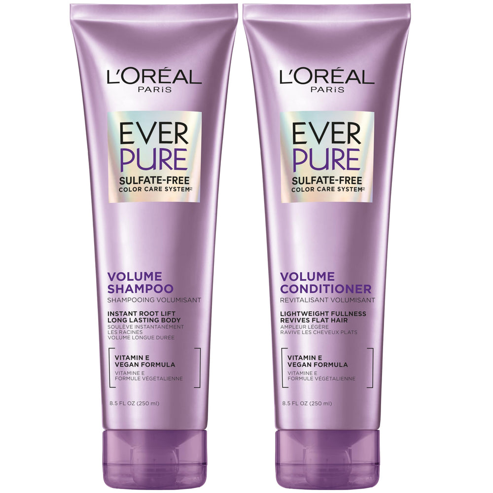 L’Oréal Paris EverPure volume shampoo bottle boosts fine hair volume