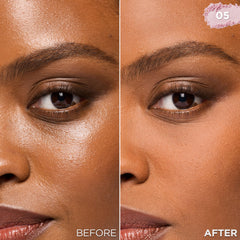 L'Oreal Paris Infallible Blur-fection powder application demonstrates long-wear finish.