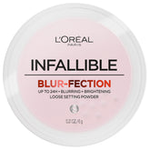 L'Oreal Paris Infallible Blur-fection powder compact close-up showing blur and brightening