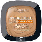 L'Oreal Paris Infallible Bronzer compact closeup with soft matte finish and buildable color.