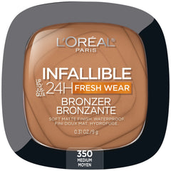 L'Oreal Paris Infallible bronzer packaging close-up for travel-ready use