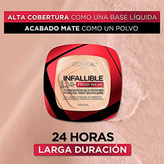 L’Oréal Paris Infallible Fresh Wear application close-up showing seamless coverage.