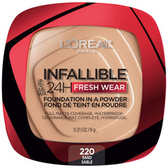 L'Oreal Paris Infallible Fresh Wear Foundation Powder Sand compact with long lasting natural matte coverage
