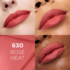 L'Oreal Paris Infallible Matte Resistance Lipstick Rose Heat 630 swatches show rich pigment and extended wear