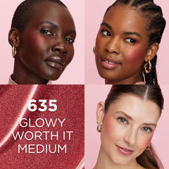L'Oreal Paris Lumi Le Liquid Blush application fingers closeup emphasizing seamless blending
