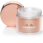 L'Oreal Paris Lumi Shimmerista Moonlight powder jar delivers a cool iridescent glow on high points.