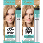 L'Oreal Paris Magic Root Rescue 10 Minute Root Color Kit demonstrates quick root coverage for touch-ups.
