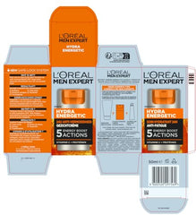L’Oréal Paris Men Expert Hydra Energetic texture close-up highlights fast-absorbing moisture.
