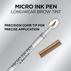 L'Oreal Paris Micro Ink Pen dark blonde swatch for shade-match and blendability