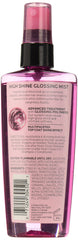 Nutrigloss glossing mist application shown on dry hair for quick gloss without rinse.