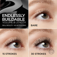 L'Oreal Paris Paradise Big Deal lashes before and after display enhanced length and volume