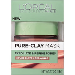 L'Oreal Paris Pure Clay Mask application demonstrates quick 10-15 minute treatment.