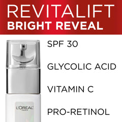 L’Oréal Paris Revitalift Bright Reveal day cream texture closeup demonstrates smooth, absorbent hydration