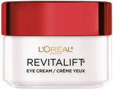 L'Oreal Paris Revitalift eye cream jar closeup shows a firming formula for the eye area