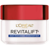 L'Oreal Paris Revitalift night cream jar closeup demonstrates rich texture for overnight hydration