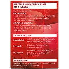 Texture of L'Oreal Paris Revitalift night cream on skin indicates non-greasy absorption