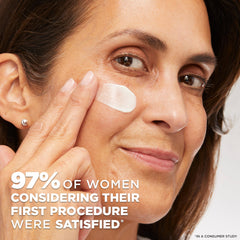 L'Oreal Paris Revitalift triple power application on skin for smooth, hydrated results.