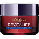 L'Oreal Paris Revitalift Overnight Mask packaging close-up highlighting premium nightly routine.